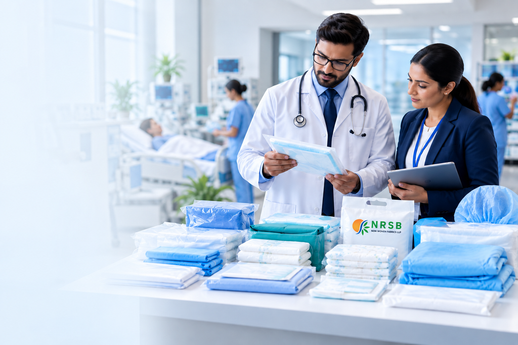 NRSB Non Woven Fabrics LLP supports hospitals, nursing homes, maternity and newborn-care units, healthcare organisations and institutional buyers with healthcare, hygiene, medical, protective and absorbent non-woven product solutions.