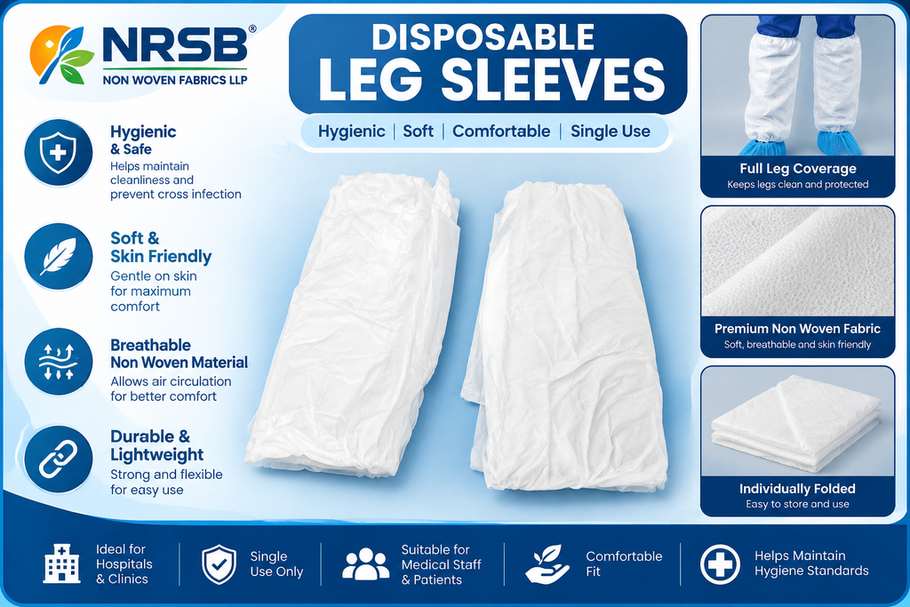 NRSB white disposable non-woven leg sleeves for full-leg coverage